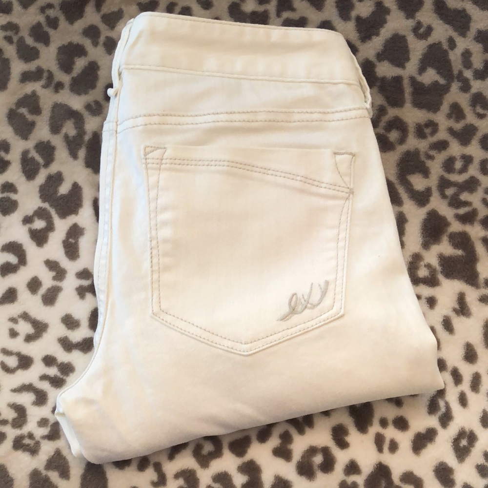 Express Stella Low Rise Jean Legging Cream White 4
